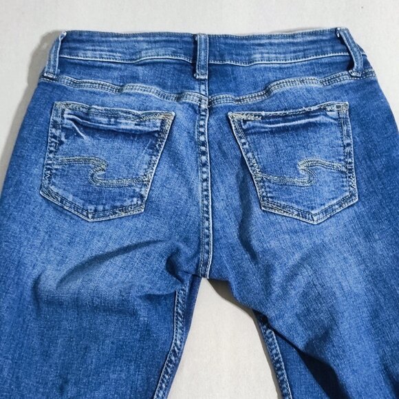 Silver Jeans women's size W29/L29 medium washed ink blue colour boyfriend style - Picture 4 of 14